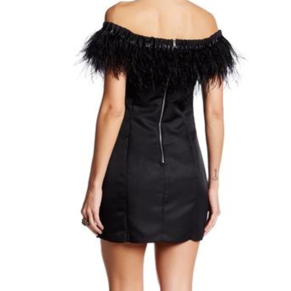 BNWT FEATHER OFF SHOULDER DRESS - Picture 4 of 4